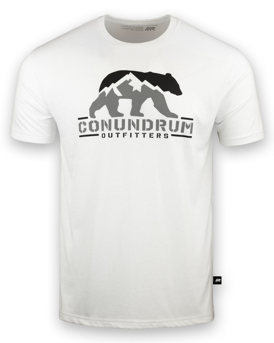 Conundrum Short Sleeve Logo in White