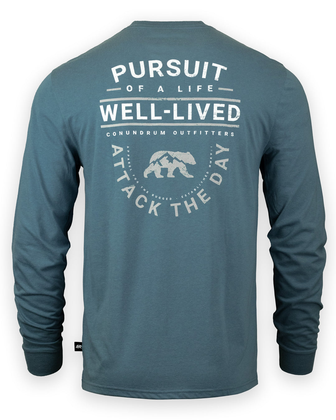 Pursuit Long Sleeve - Runoff Blue back print