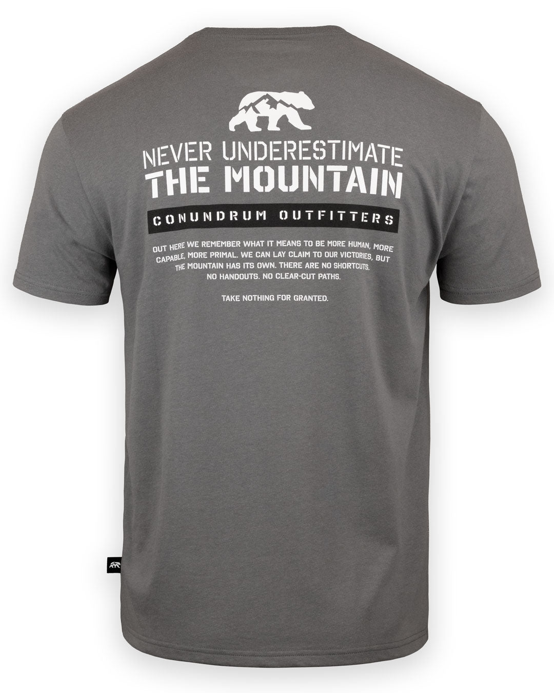The Mountain short sleeve - metal grey back print