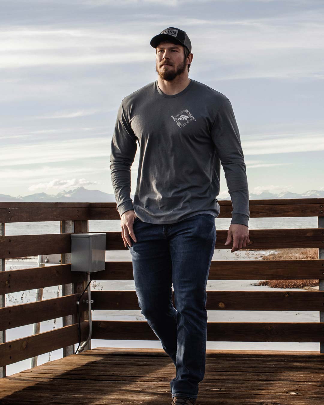 Peak Premium Long Sleeve - Dusky Blue