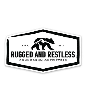 Rugged Black and White Outdoor Weather resistant Sticker
