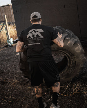 Black Shadow Short Sleeve outdoor workout tshirt