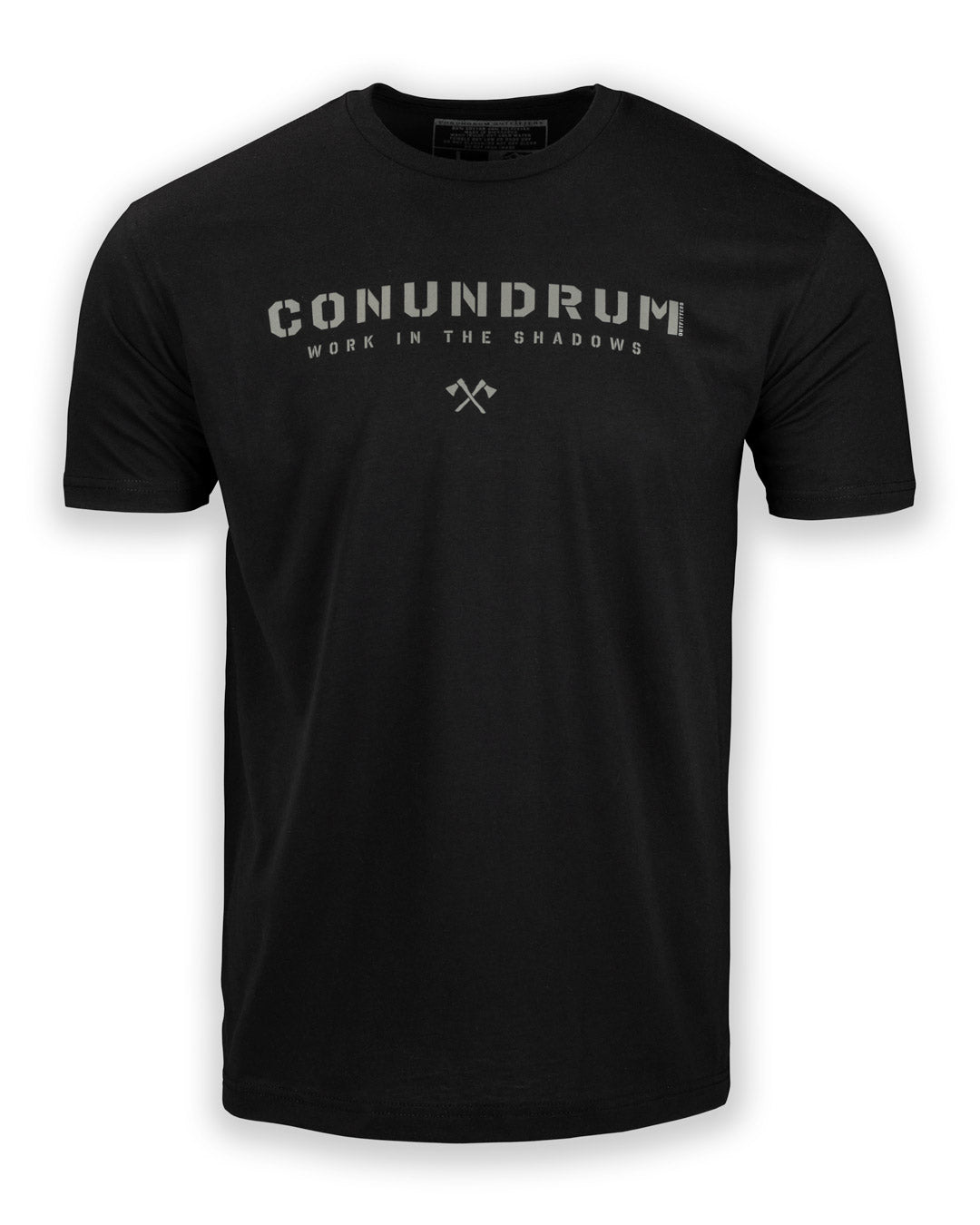 Conundrum Outfitters Work in the Shadows Black Short Sleeve Outdoor Tshirt