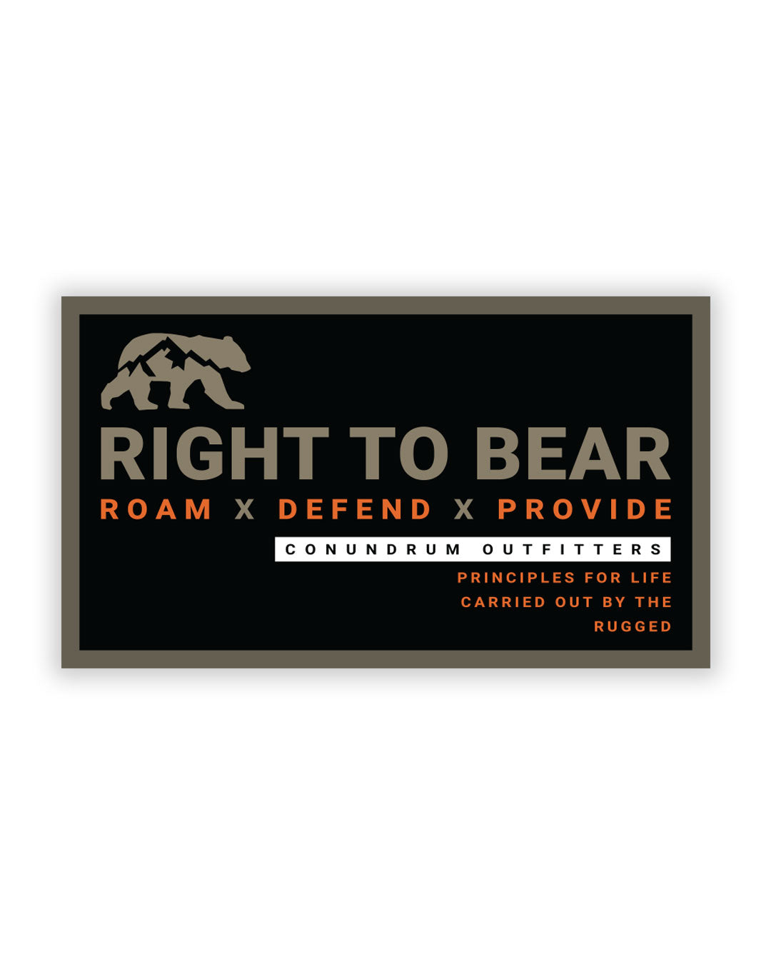 Bear Rights Sticker in desert tan and black