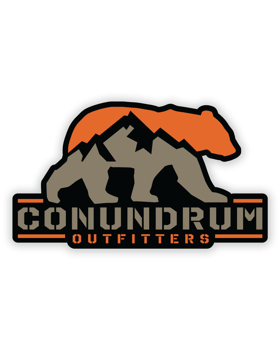 logo sticker in desert tan and orange